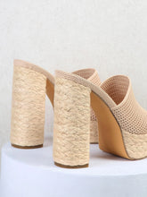 Jersey Chunky Woven Heel Platform Mules